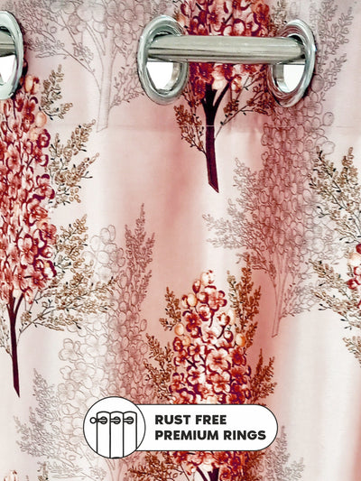 Heavy Duty Polyester Eyelet Curtain <small> (floral-caramel)</small>