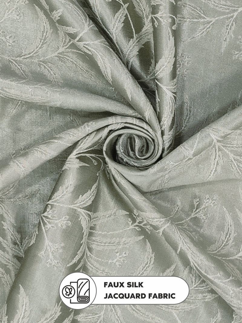 Jacquard Blackout Eyelet Curtain <small> (floral-sage)</small>