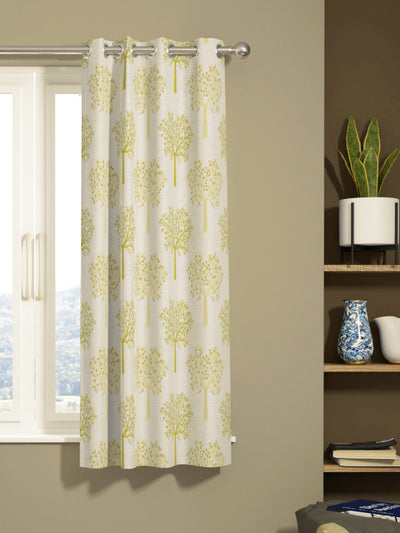 Jacquard Room Darkening Eyelet Curtain <small> (floral-green/gold)</small>