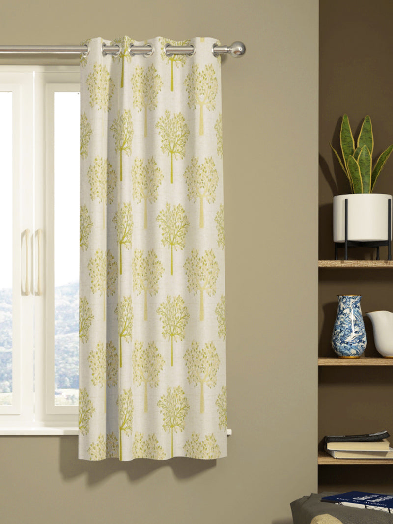 Jacquard Room Darkening Eyelet Curtain <small> (floral-green/gold)</small>