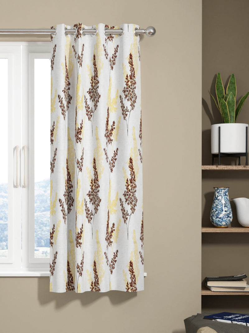 Jacquard Room Darkening Eyelet Curtain <small> (floral-brown/gold)</small>