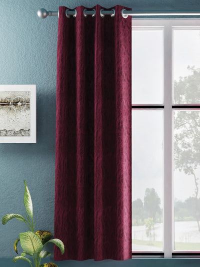 Jacquard Blackout Eyelet Curtain <small> (abstract-maroon)</small>