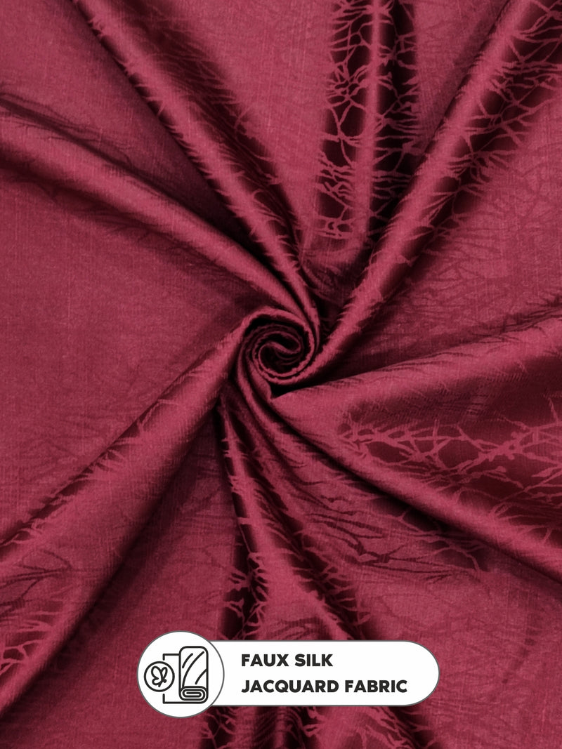 Jacquard Blackout Eyelet Curtain <small> (abstract-maroon)</small>