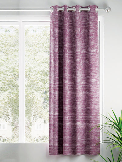 Jacquard Blackout Eyelet Curtain <small> (stripe-plum)</small>