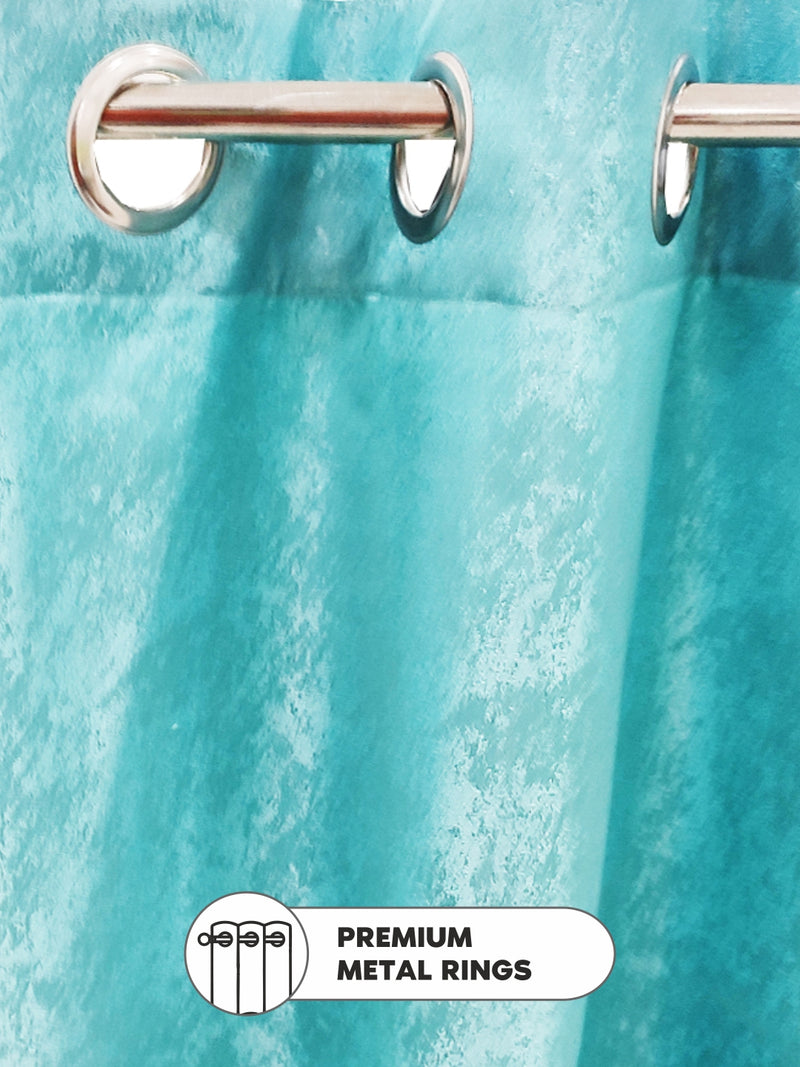 Jacquard Blackout Eyelet Curtain <small> (abstract-sea green)</small>